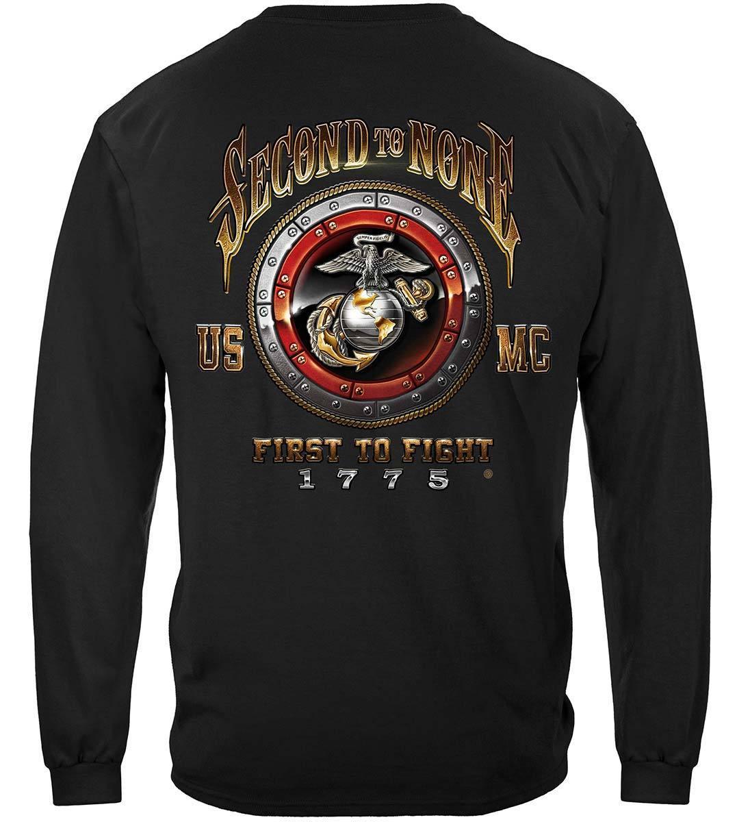 USMC Second To None Hoodie with EGA Logo - Military Republic