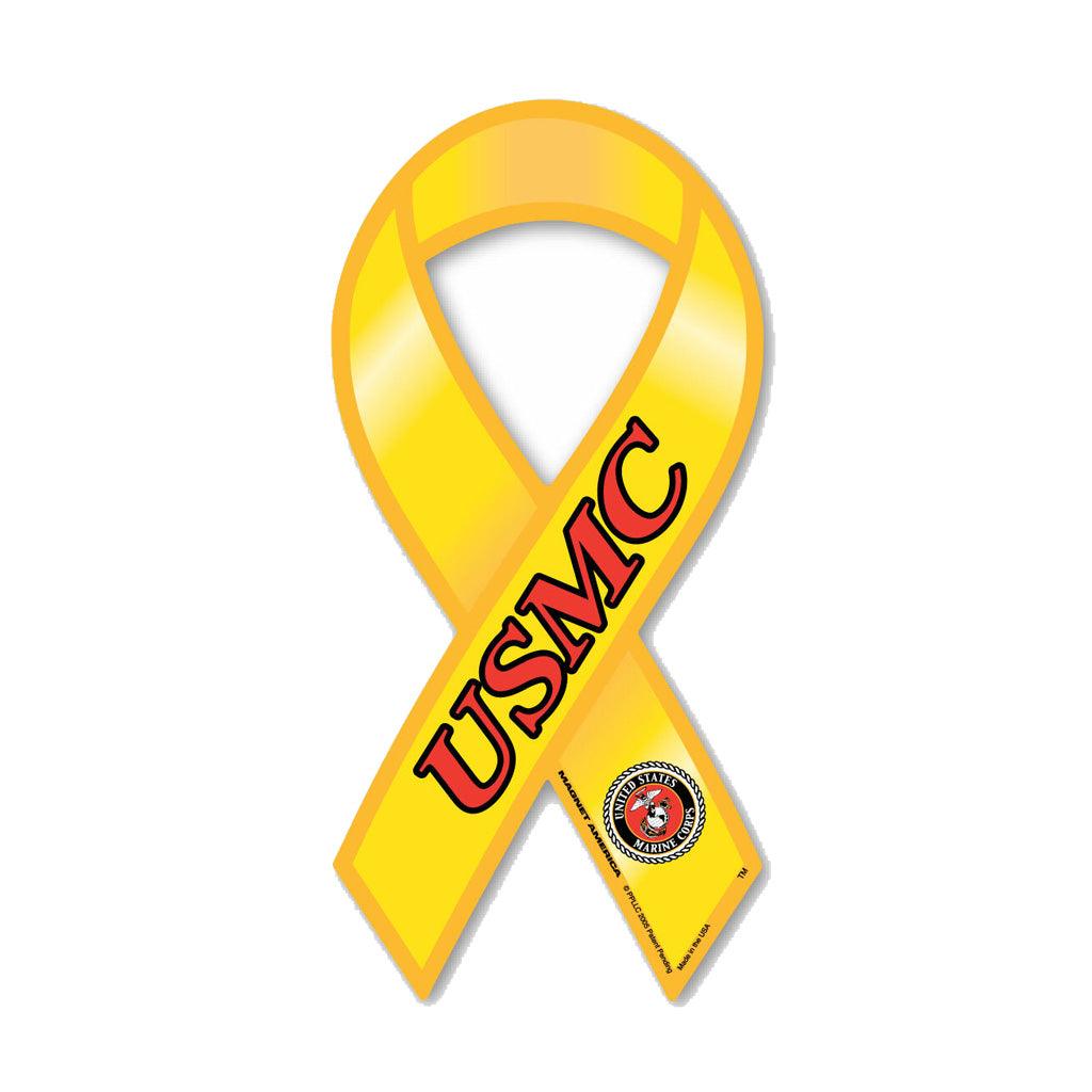 United States Marines USMC Yellow Ribbon Magnet (3.88" x 8") - Military Republic