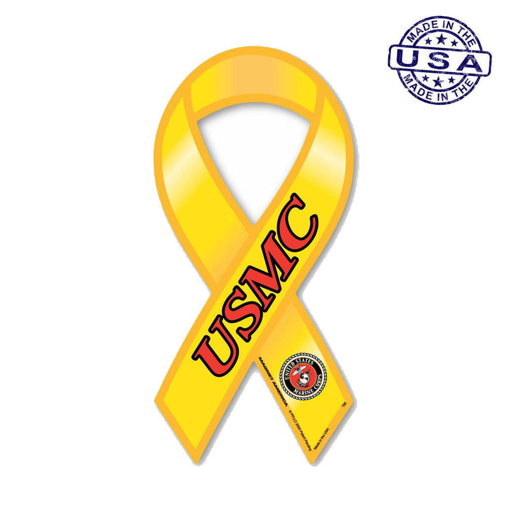 United States Marines USMC Yellow Ribbon Magnet (3.88