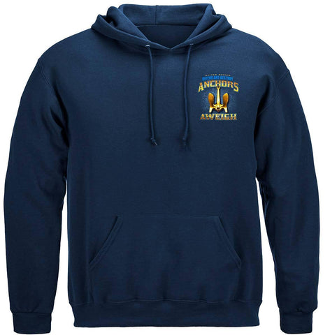 US NAVY Anchors Aweigh Defend And Destroy Premium Hoodie - Military Republic