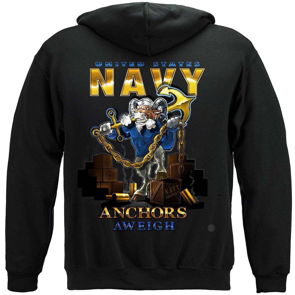 US NAVY Goat Locker United States Navy Anchor Aweigh USN Premium Long Sleeve - Military Republic