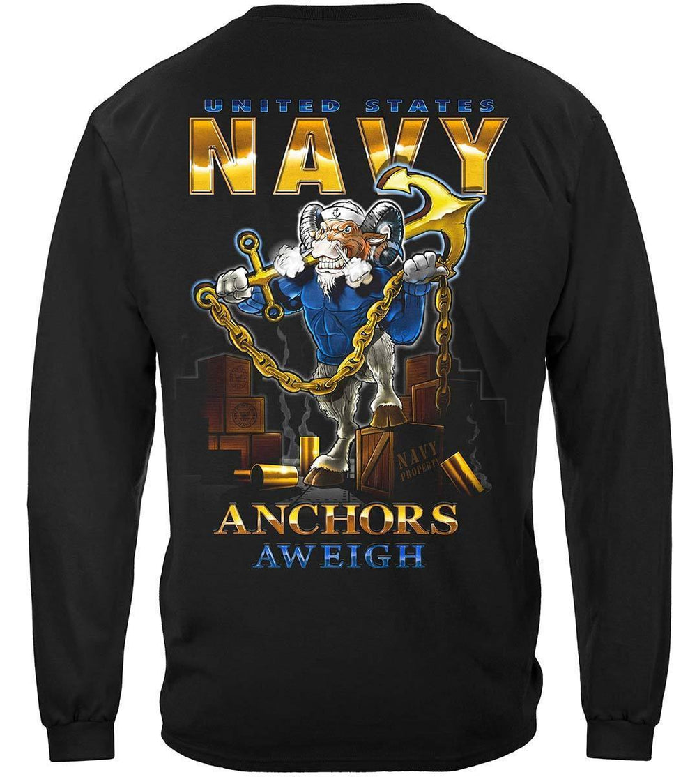 US NAVY Goat Locker United States Navy Anchor Aweigh USN Premium Hoodie - Military Republic