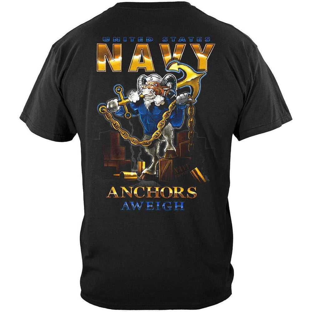 US NAVY Goat Locker United States Navy Anchor Aweigh USN Premium T-Shirt - Military Republic