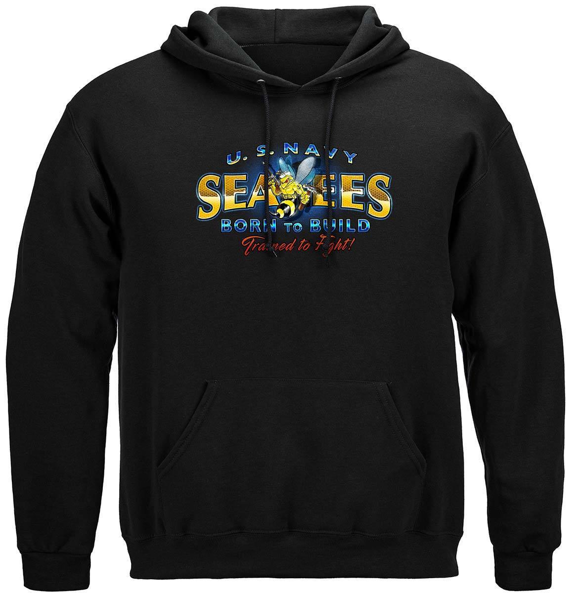 US NAVY Sea Bees United States Navy USN Born To Build Premium Hoodie - Military Republic