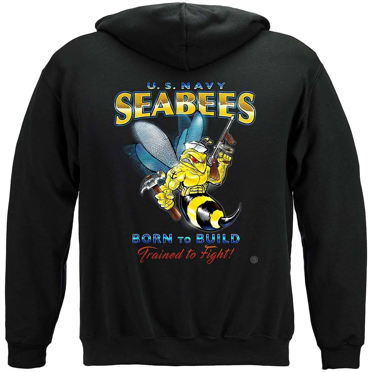 US NAVY Sea Bees United States Navy USN Born To Build Premium Hoodie - Military Republic