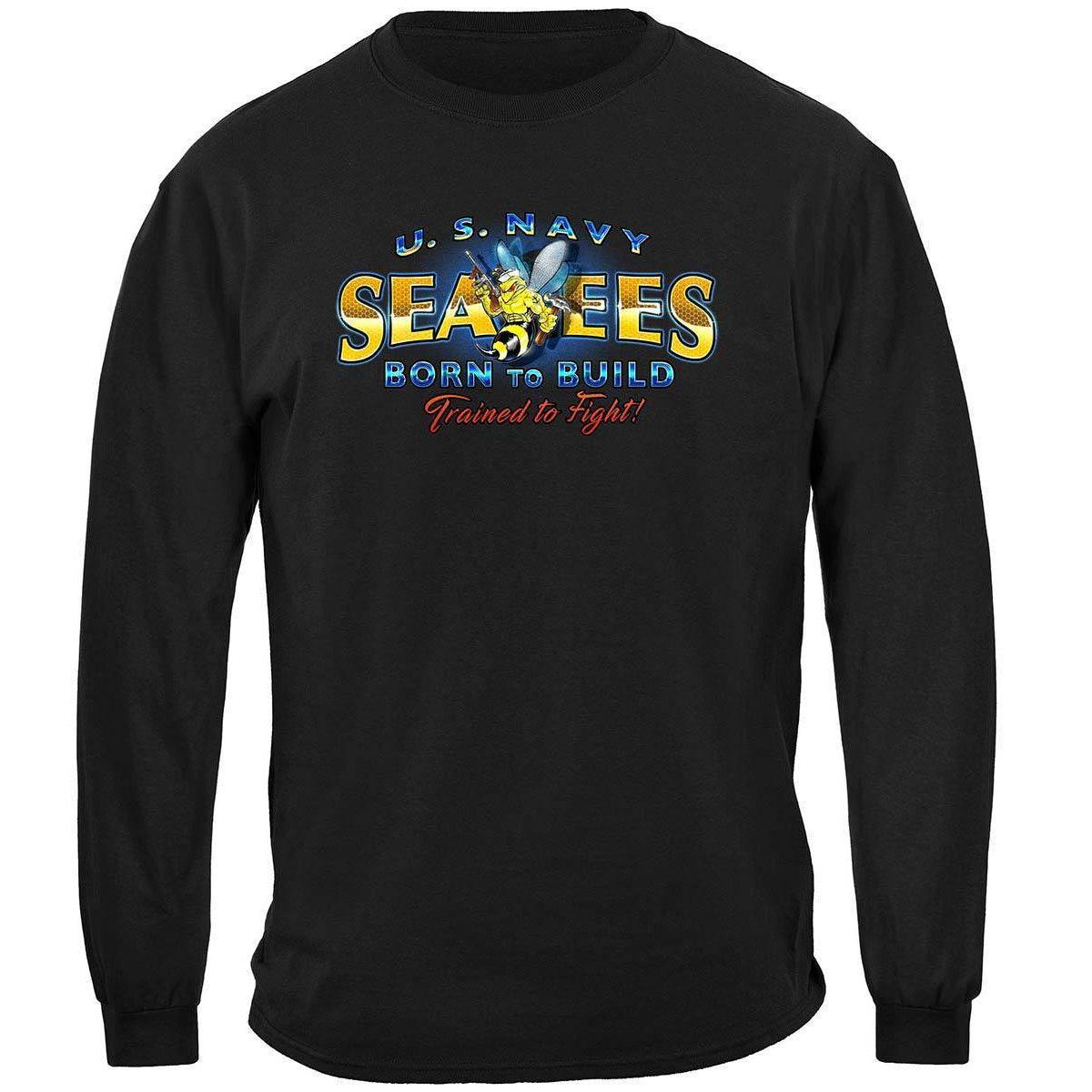 US NAVY Sea Bees United States Navy USN Born To Build Premium T-Shirt - Military Republic
