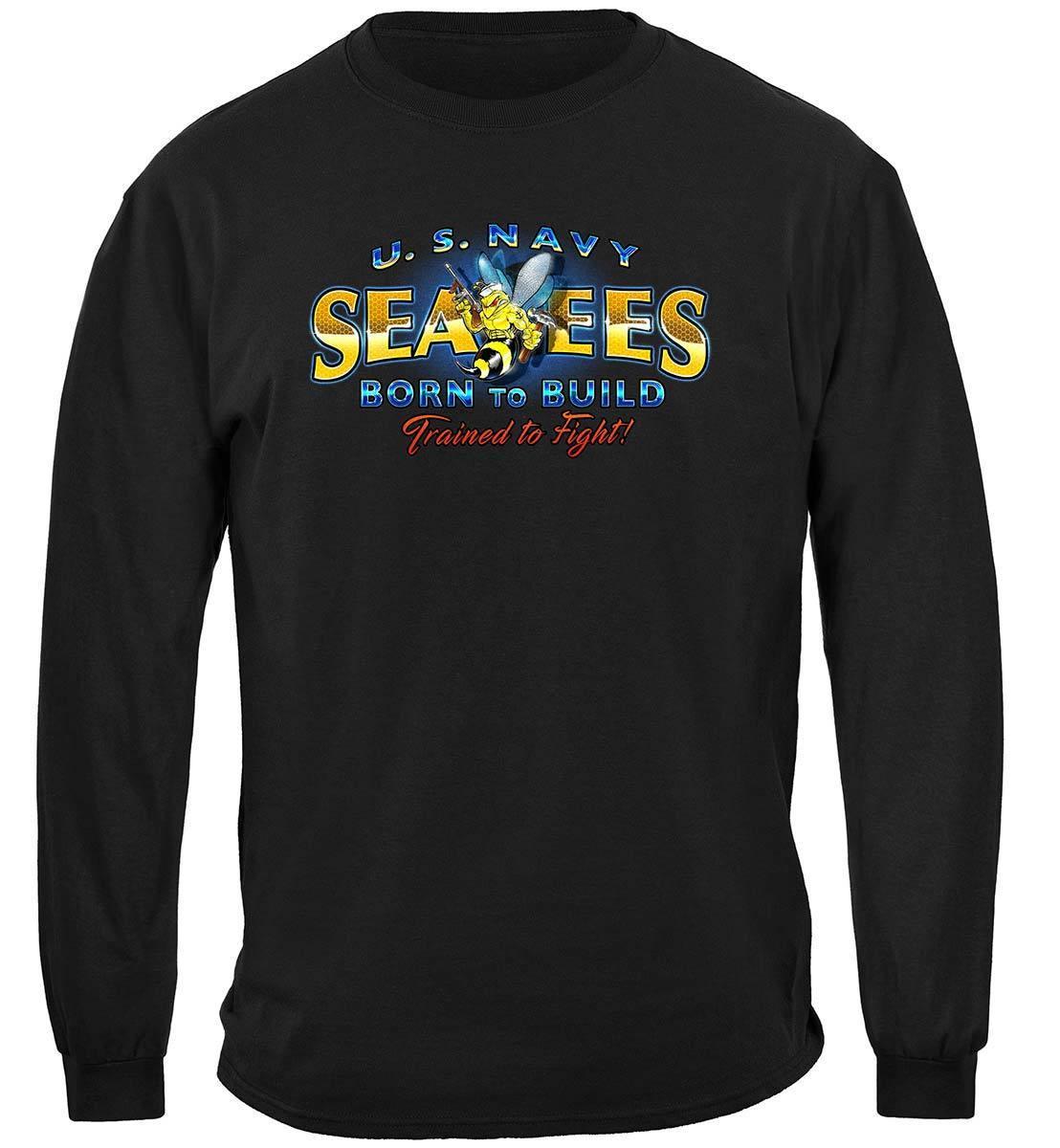 US NAVY Sea Bees United States Navy USN Born To Build Premium Hoodie - Military Republic