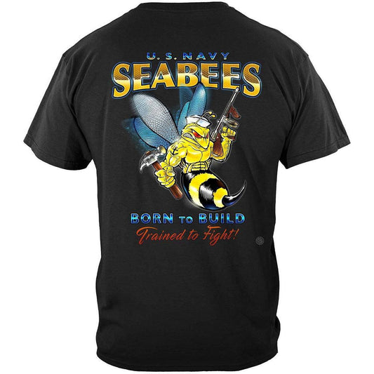 US NAVY Sea Bees United States Navy USN Born To Build Premium T-Shirt - Military Republic