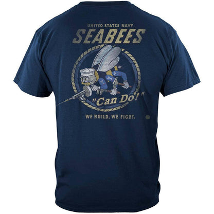 US NAVY Vintage Sea Bees United States Navy USN Premium T-Shirt - Military Republic