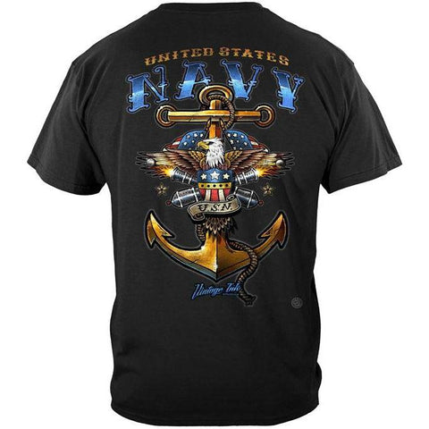 US NAVY Vintage Tattoo United States Navy USN Premium T-Shirt - Military Republic