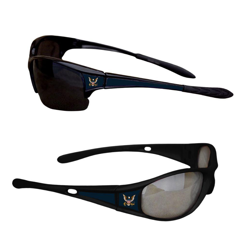 U.S. Navy Black Sports Rimmed Sunglasses - Military Republic