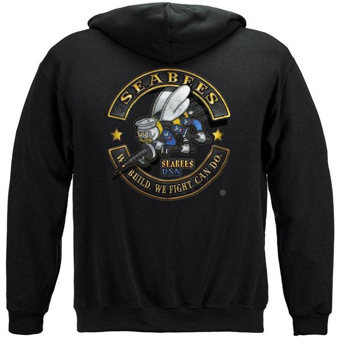 USN US NAVY Sea Bees Biker MC Premium T-Shirt - Military Republic