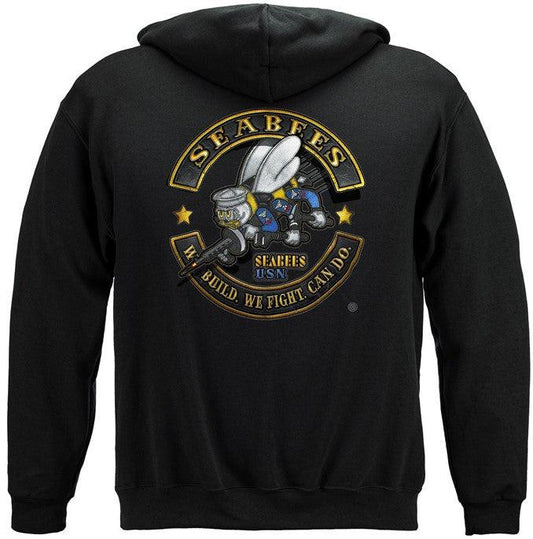 USN US NAVY Sea Bees Biker MC Premium Hoodie - Military Republic