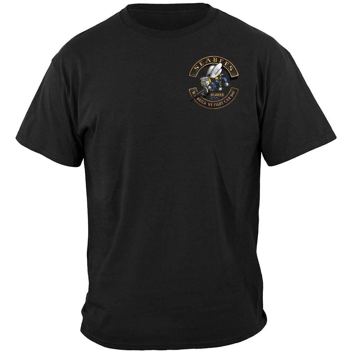 USN US NAVY Sea Bees Biker MC Premium Long Sleeve - Military Republic