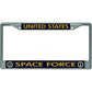 United States Space Force Chrome Auto License Plate Frame - Military Republic
