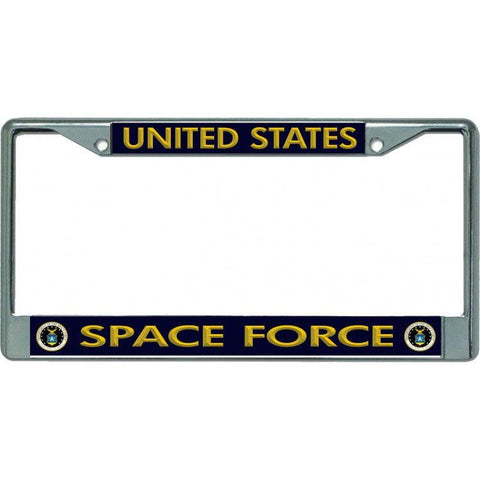 United States Space Force Chrome Auto License Plate Frame - Military Republic