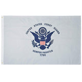 U.S. Coast Guard Nylon Outdoors Flag - Sizes 2'x3'/ 3'x5'/ 4'x6'/ 5'x8' /6'x10' - Military Republic