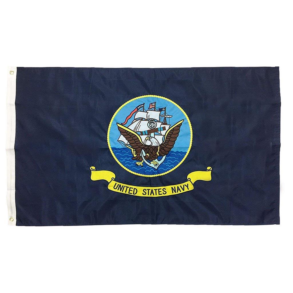 U.S. Navy Nylon Outdoors Flag Sizes 2'x3'/ 3'x5'/ 4'x6'/ 5'x8' /6'x10' - Military Republic