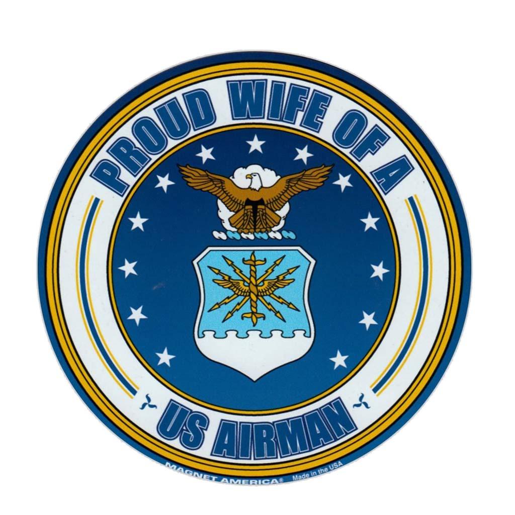 United States Air Force Proud Husband of a US Airman Magnet Round 5" - Military Republic