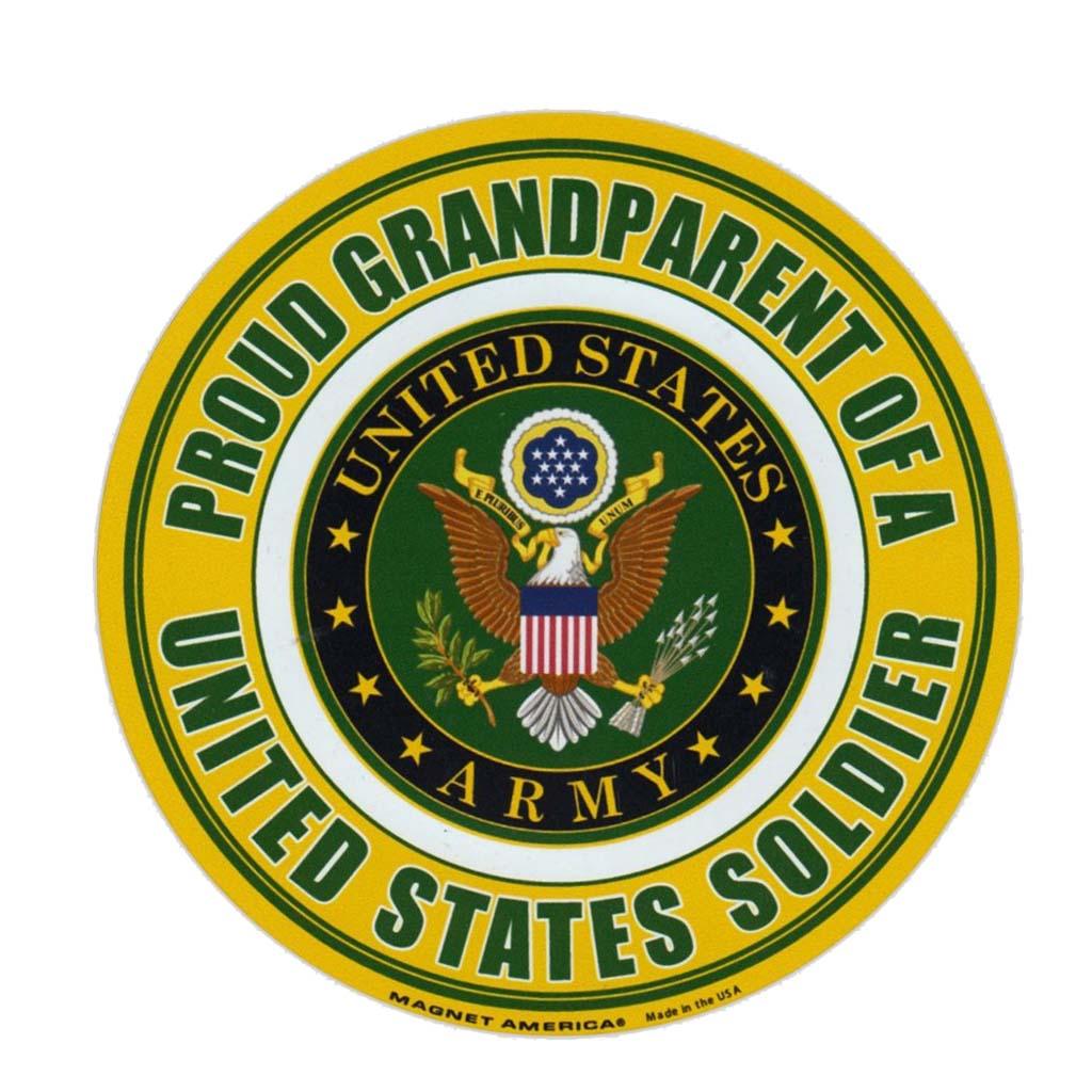United States Army Proud Grandparent of a Soldier Magnet Round 5" - Military Republic