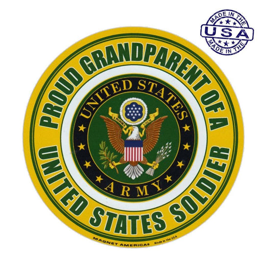 United States Army Proud Grandparent of a Soldier Magnet Round 5" - Military Republic