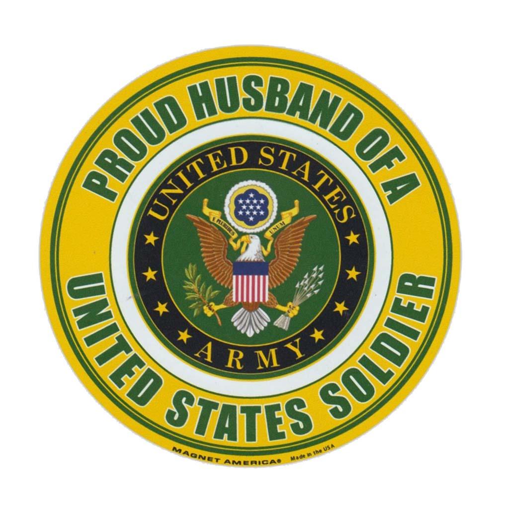 United States Army Proud Husband of a Soldier Magnet Round 5" - Military Republic