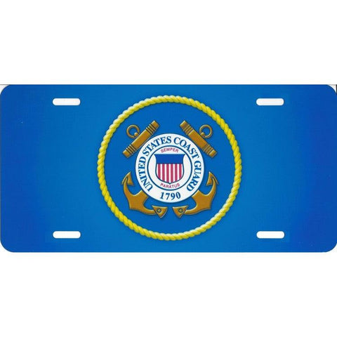 United States Coast Guard Blue Photo License Plate - Military Republic