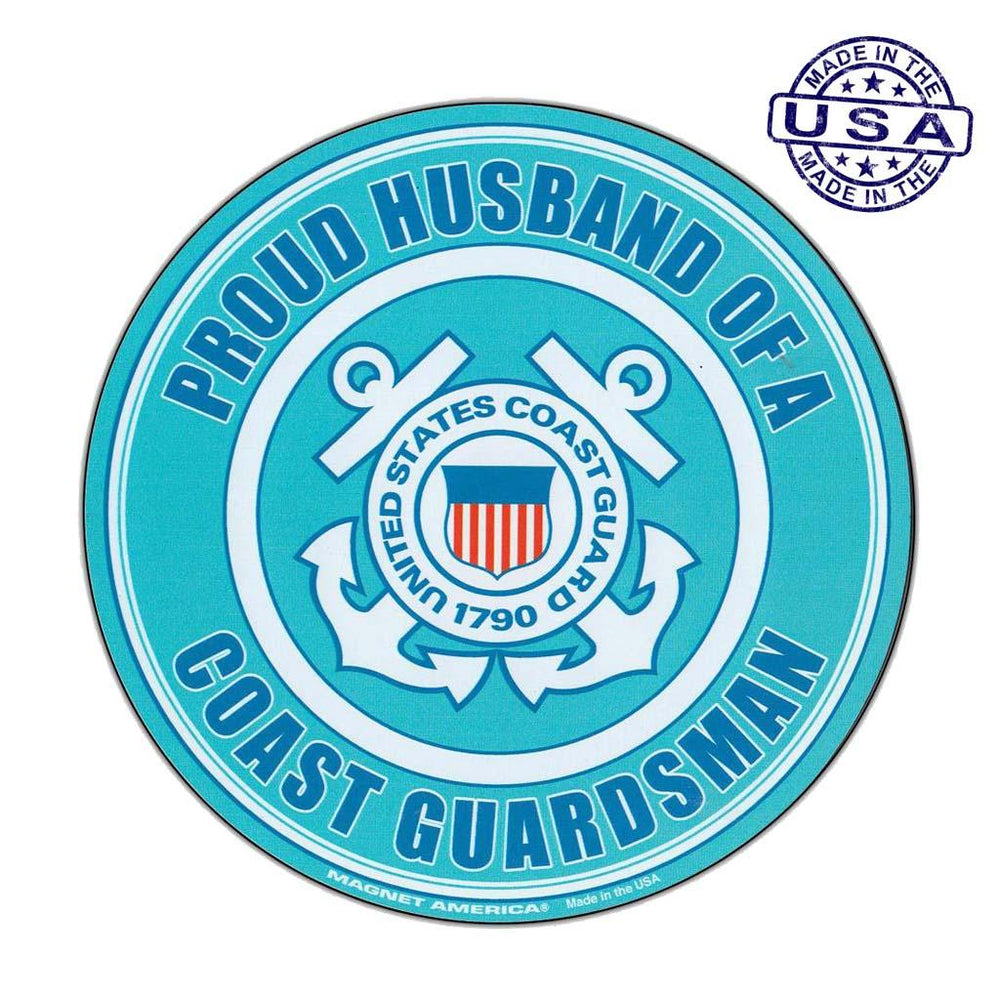 United States Coast Guard Proud Husband Magnet Round 5