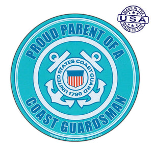 United States Coast Guard Proud Parent Magnet Round 5" - Military Republic