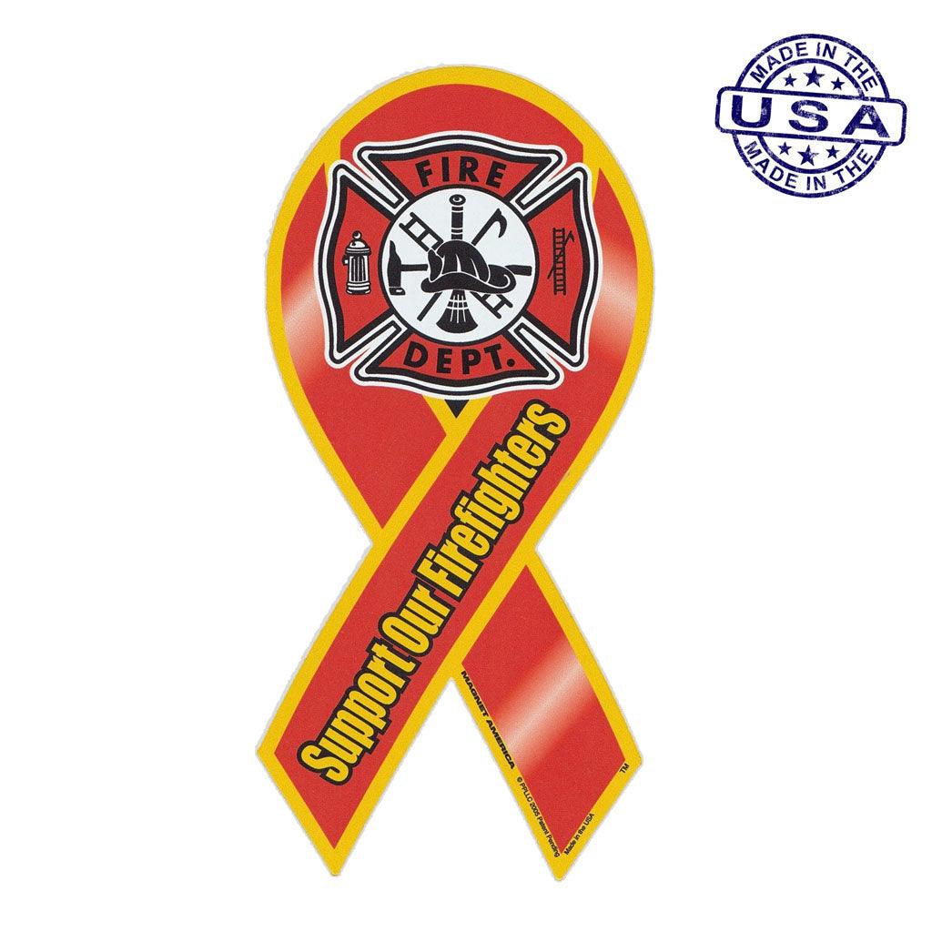 United States Firefighter Support Magnet Ribbon  4" x 8" - Military Republic