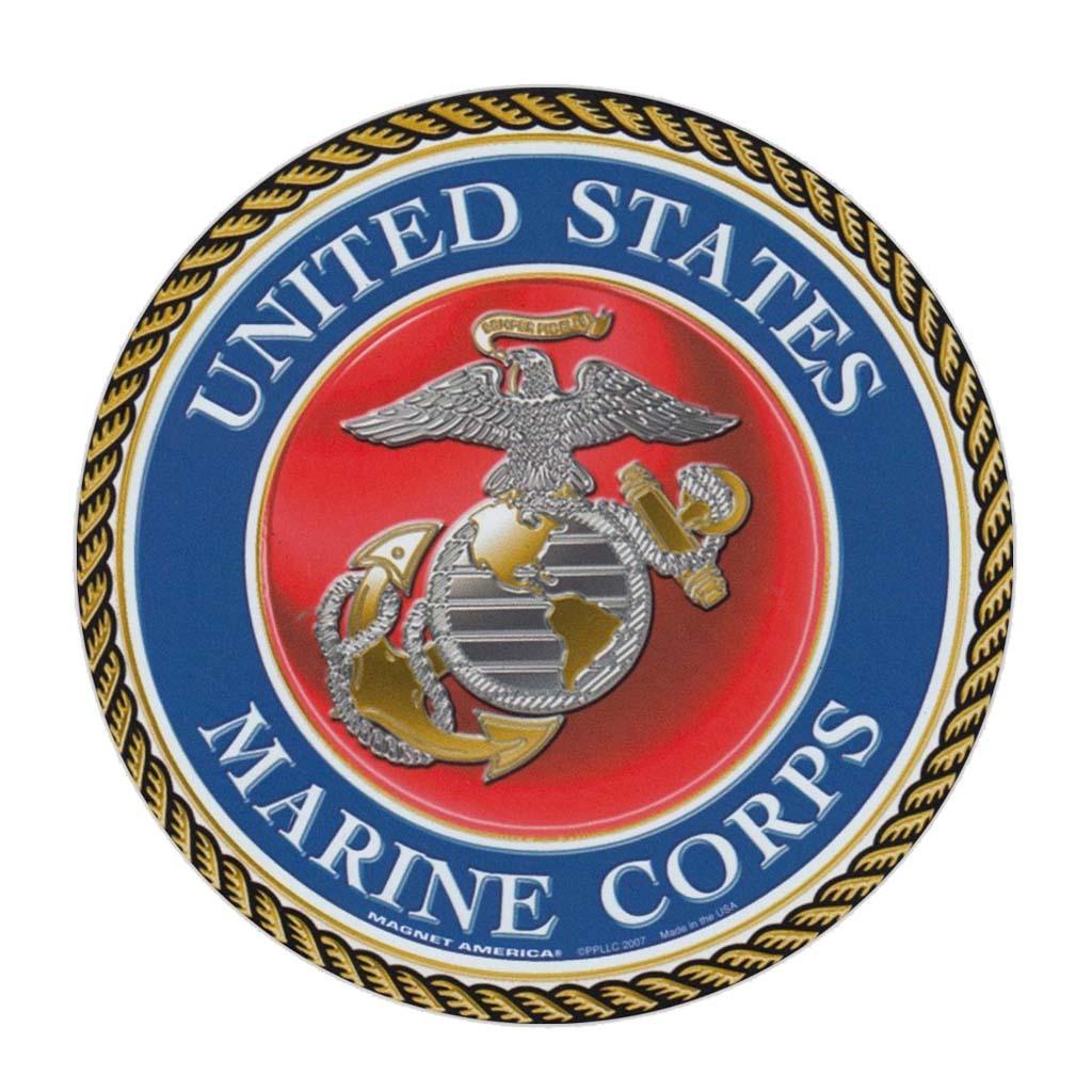 United States Marine Corps Magnet Round 5" - Military Republic