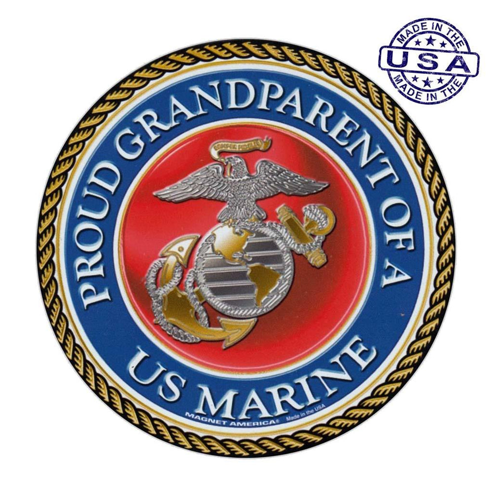 United States Marine Proud Grandparent of a Marine Magnet Round 5