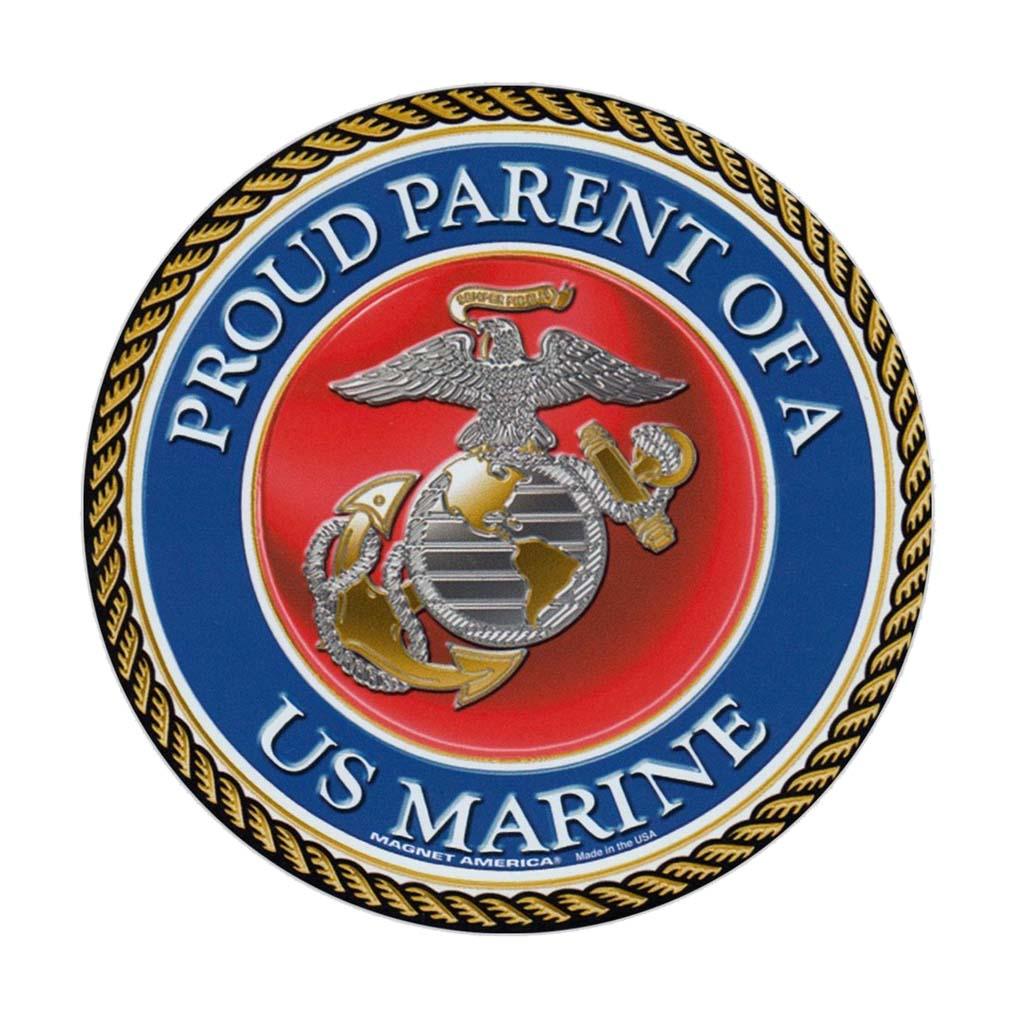 United States Marine Proud Parent of a Marine Magnet Round 5" - Military Republic