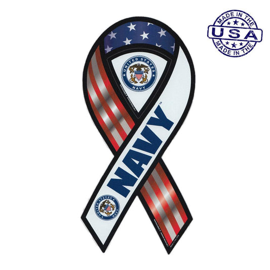 United States Navy White Magnet Ribbon 3.88" x 8" - Military Republic