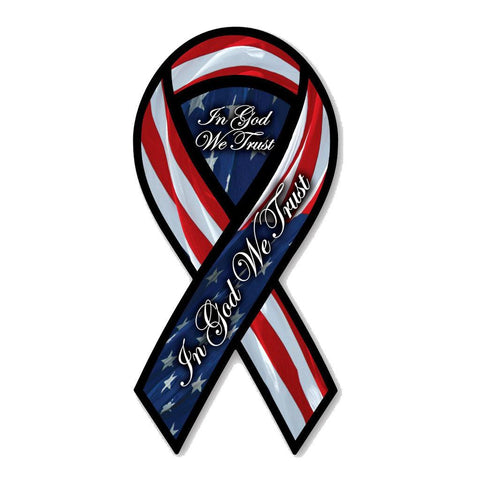 United States Patriotic In God We Trust Magnet Ribbon 4" x 8" - Military Republic