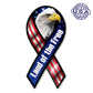 United States Patriotic Land of the Free Magnet Ribbon 4" x 8" - Military Republic