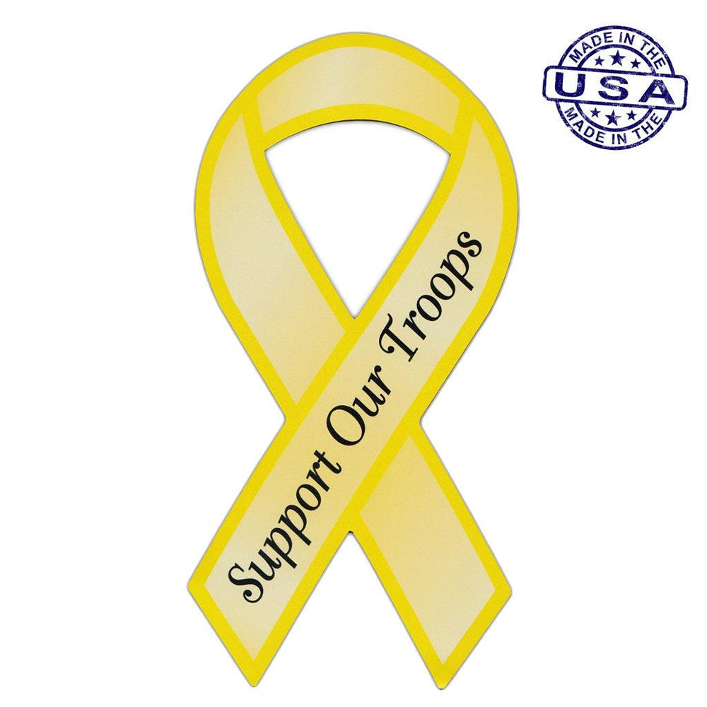 United States Patriotic Support our Troops Yellow Ribbon Magnet (3.88