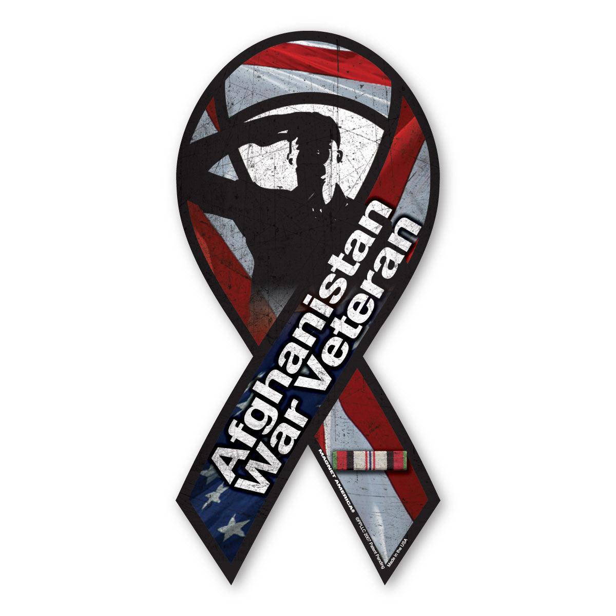 United States Veteran Afghanistan War Magnet Ribbon 4" x 8" - Military Republic