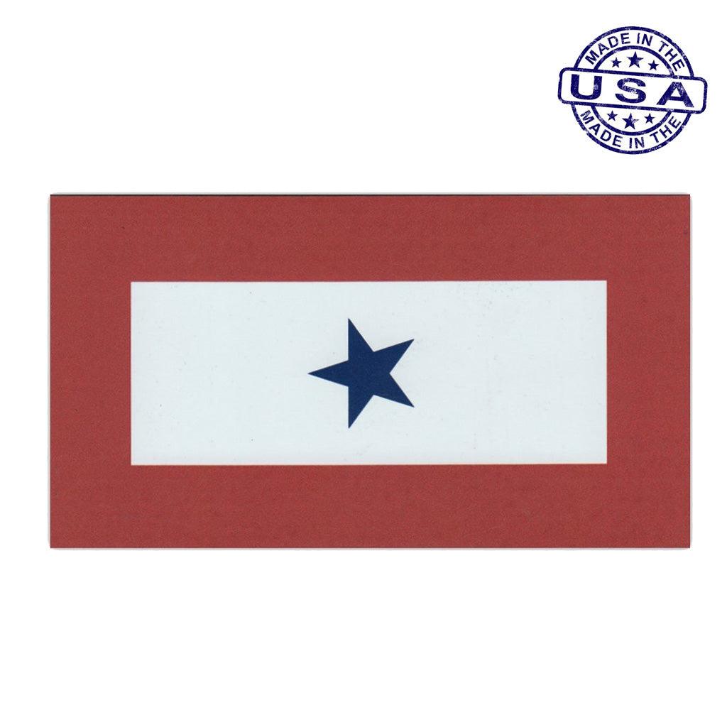 United States Veteran Blue Star Service Flag 1 Star Magnet 5.5" x 3" - Military Republic