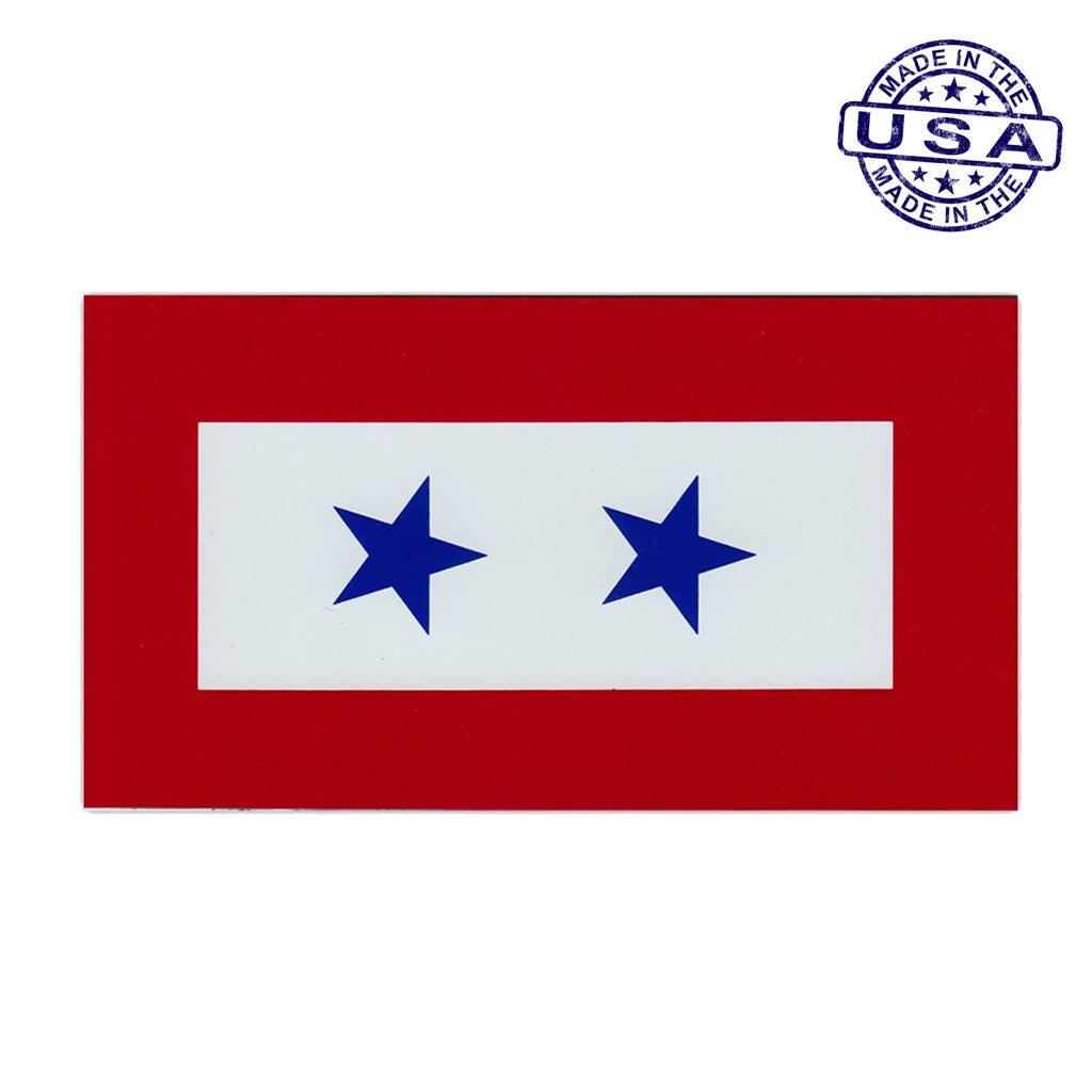 United States Veteran Blue Star Service Flag 2 Star Magnet 5.5