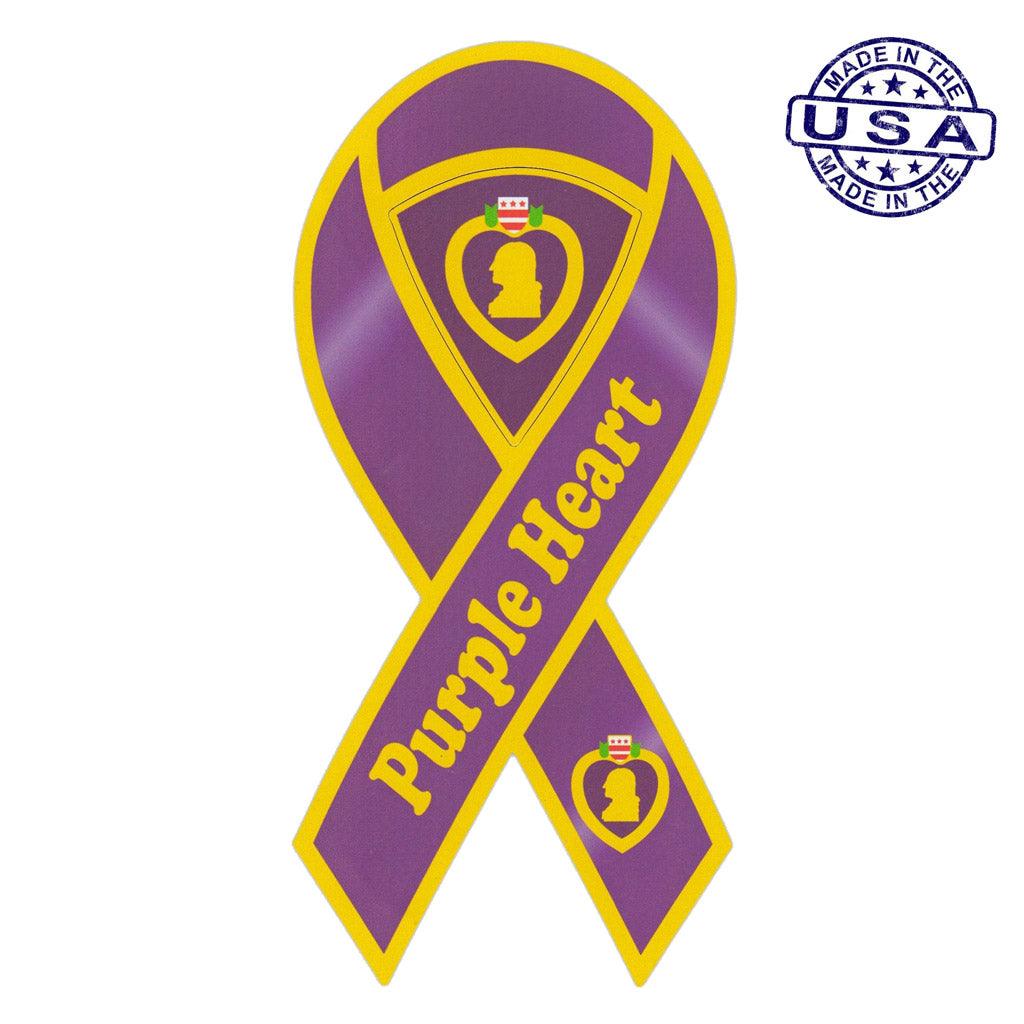 United States Veteran Purple Heart Magnet Ribbon 4" x 8" - Military Republic
