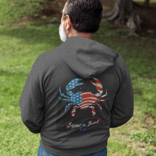 United States Patriotic Blue Claw Crab Premium Hoodie - Military Republic