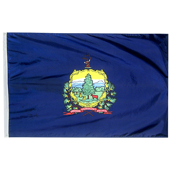 Vermont State Nylon Outdoors Flag- Sizes 2' to 10' Length - Military Republic
