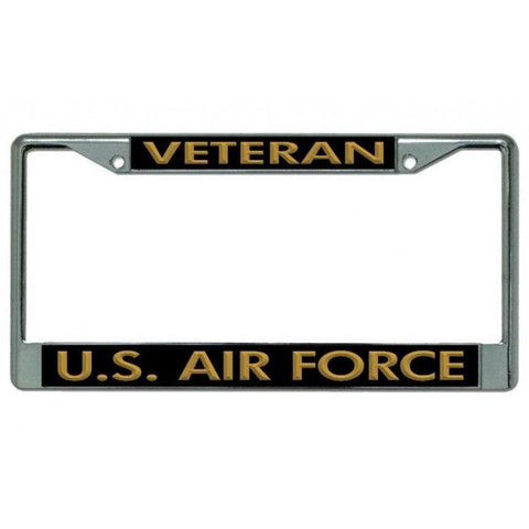 Veteran U.S. Air Force Chrome License Plate Frame - Military Republic