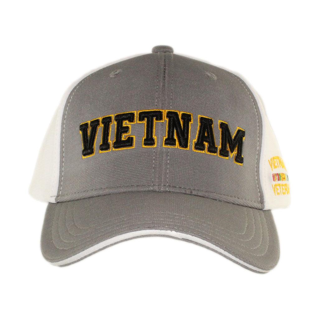 Vietnam Veteran Gray & White Performance Cap - Military Republic