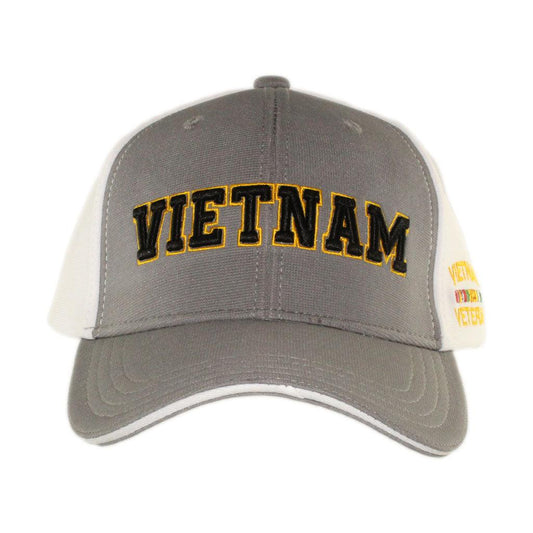 Vietnam Veteran Gray & White Performance Cap - Military Republic