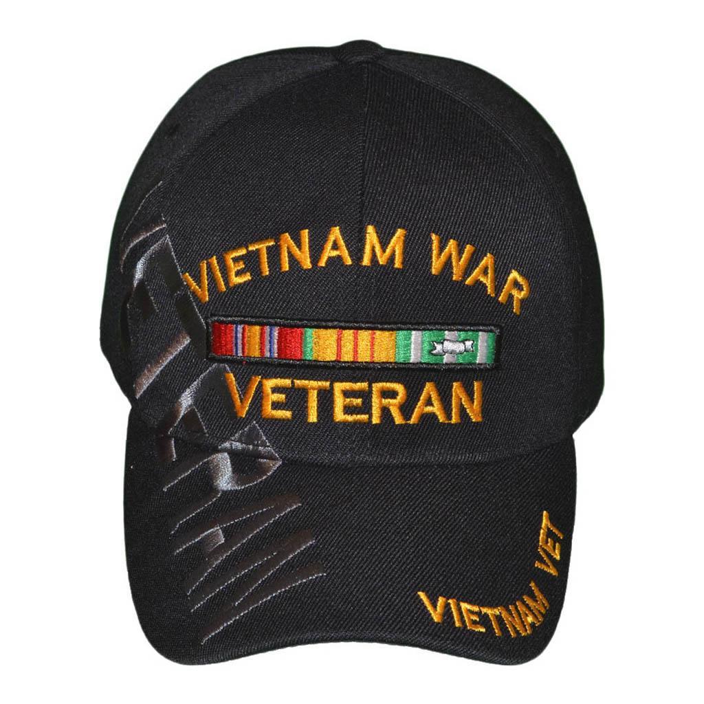 Vietnam Veteran Military Cap with Large Font Veteran Embroidery on side - Military Republic