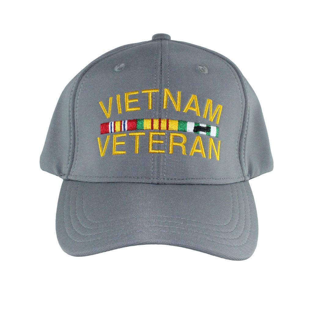 Vietnam Veteran Embroidered Performance Grey Cap - Military Republic