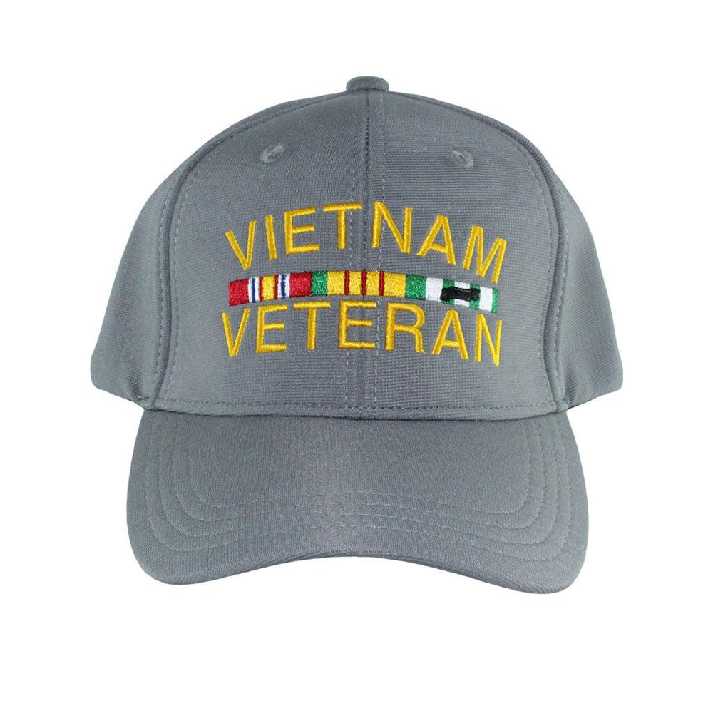 Vietnam Veteran Embroidered Performance Grey Cap - Military Republic
