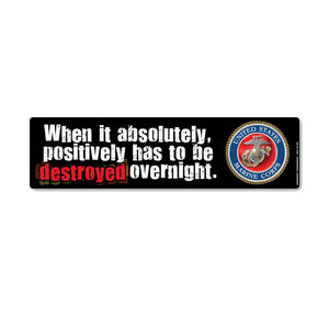 United States Marines Black and Red Magnet (10.88" x 2.88") - Military Republic
